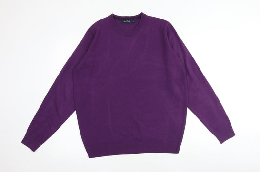 James Pringle Womens Purple Round Neck Acrylic Pullover Jumper Size M