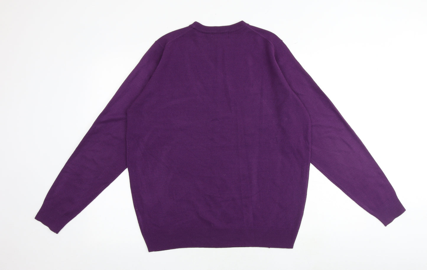 James Pringle Womens Purple Round Neck Acrylic Pullover Jumper Size M