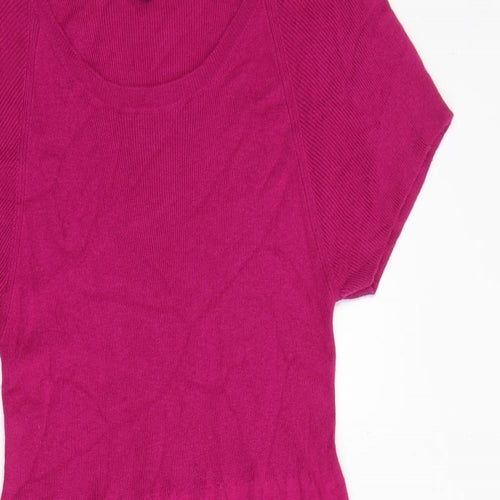 Phase Eight Womens Pink Viscose Shift Size 14 Round Neck Pullover