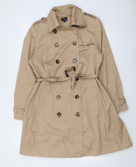 Marks and Spencer Womens Beige Trench Coat Coat Size 16 Button