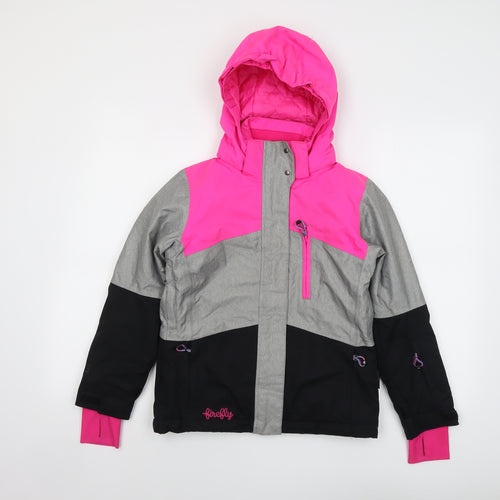 Firefly Girls Multicoloured Colourblock Windbreaker Jacket Size 10 Years Zip