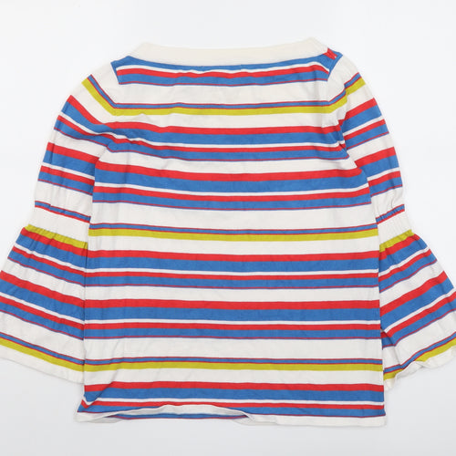NEXT Womens Multicoloured Round Neck Striped Viscose Pullover Jumper Size 12
