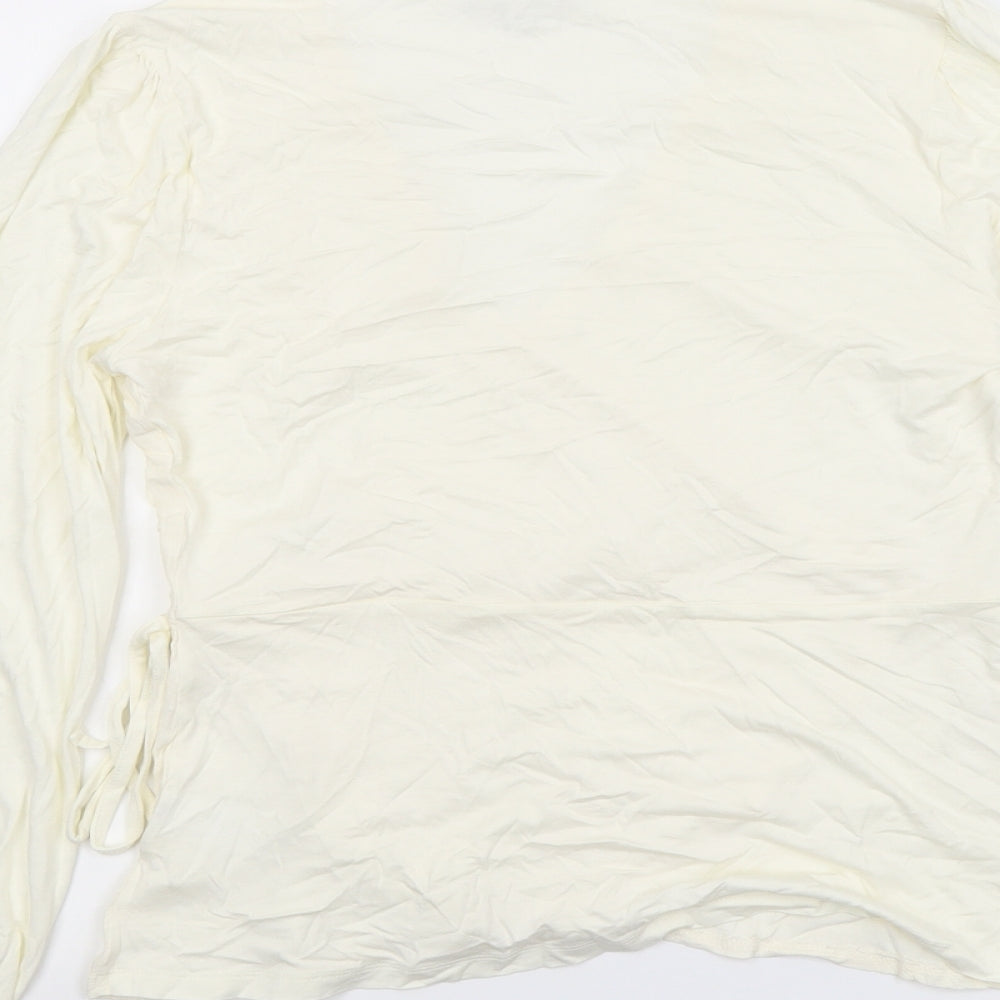 NEXT Womens Ivory Viscose Wrap Blouse Size 12 V-Neck
