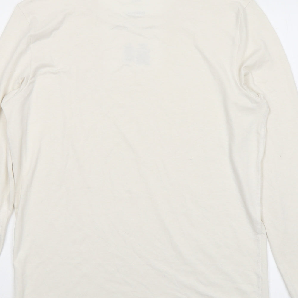 Marks and Spencer Mens Ivory Acrylic T-Shirt Size M Round Neck