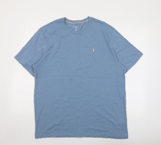 NEXT Mens Blue Cotton T-Shirt Size XL Round Neck