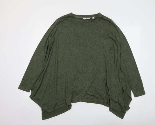 Modern Soul Womens Green Round Neck Viscose Pullover Jumper Size S
