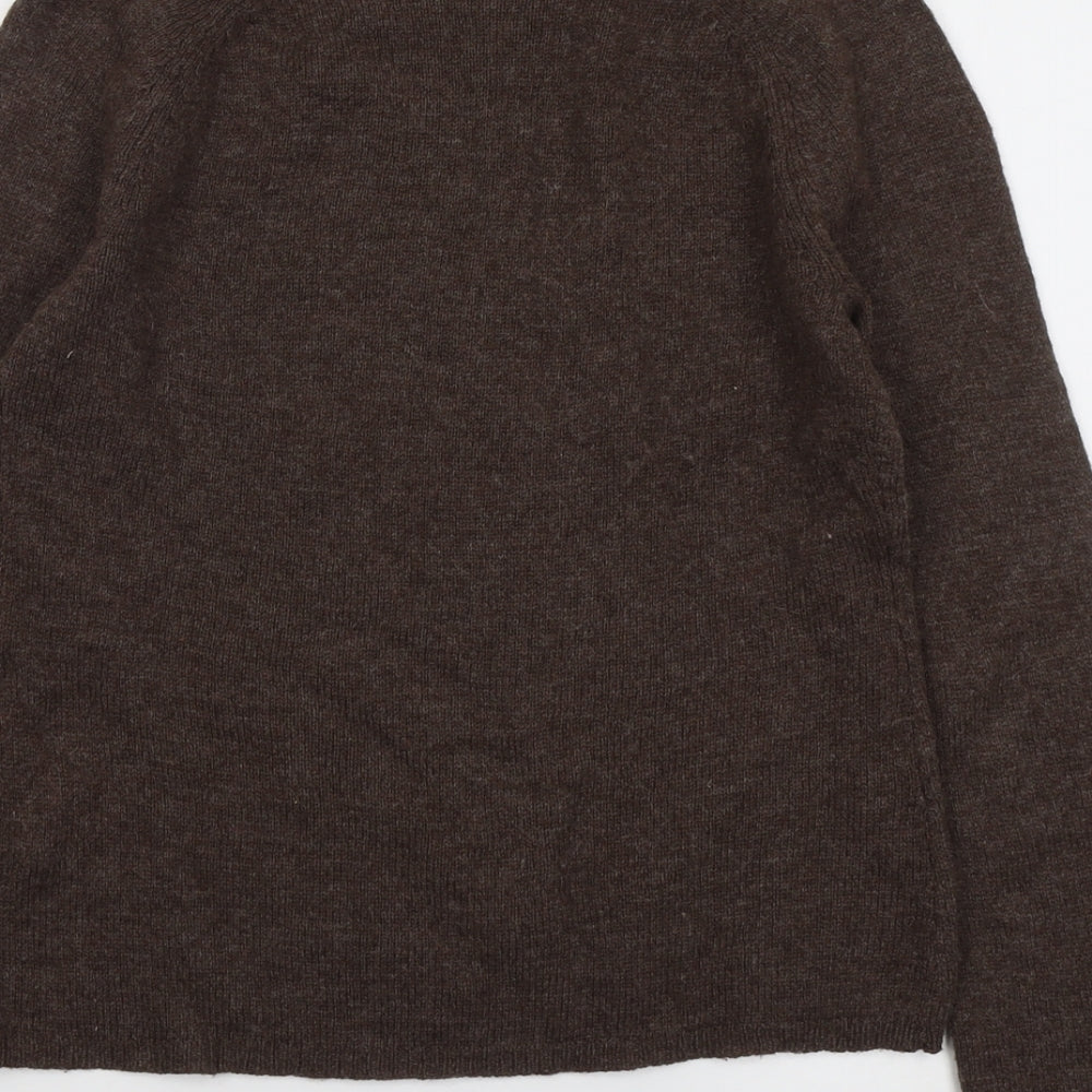 Kenar Womens Brown Round Neck Acrylic Pullover Jumper Size M