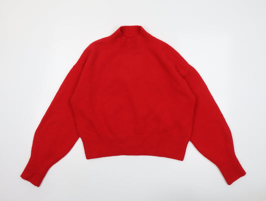 & Other Stories Womens Red High Neck Acrylic Pullover Jumper Size S
