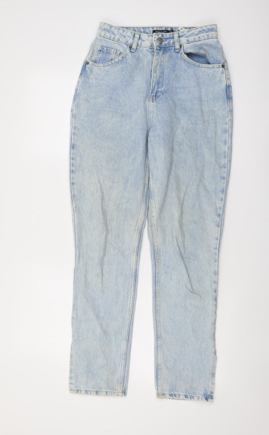 Nasty Gal Womens Blue Cotton Straight Jeans Size 6 L29 in Regular Button