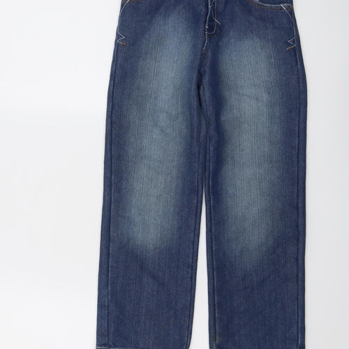 George Boys Blue Cotton Wide-Leg Jeans Size 6-7 Years Regular Button