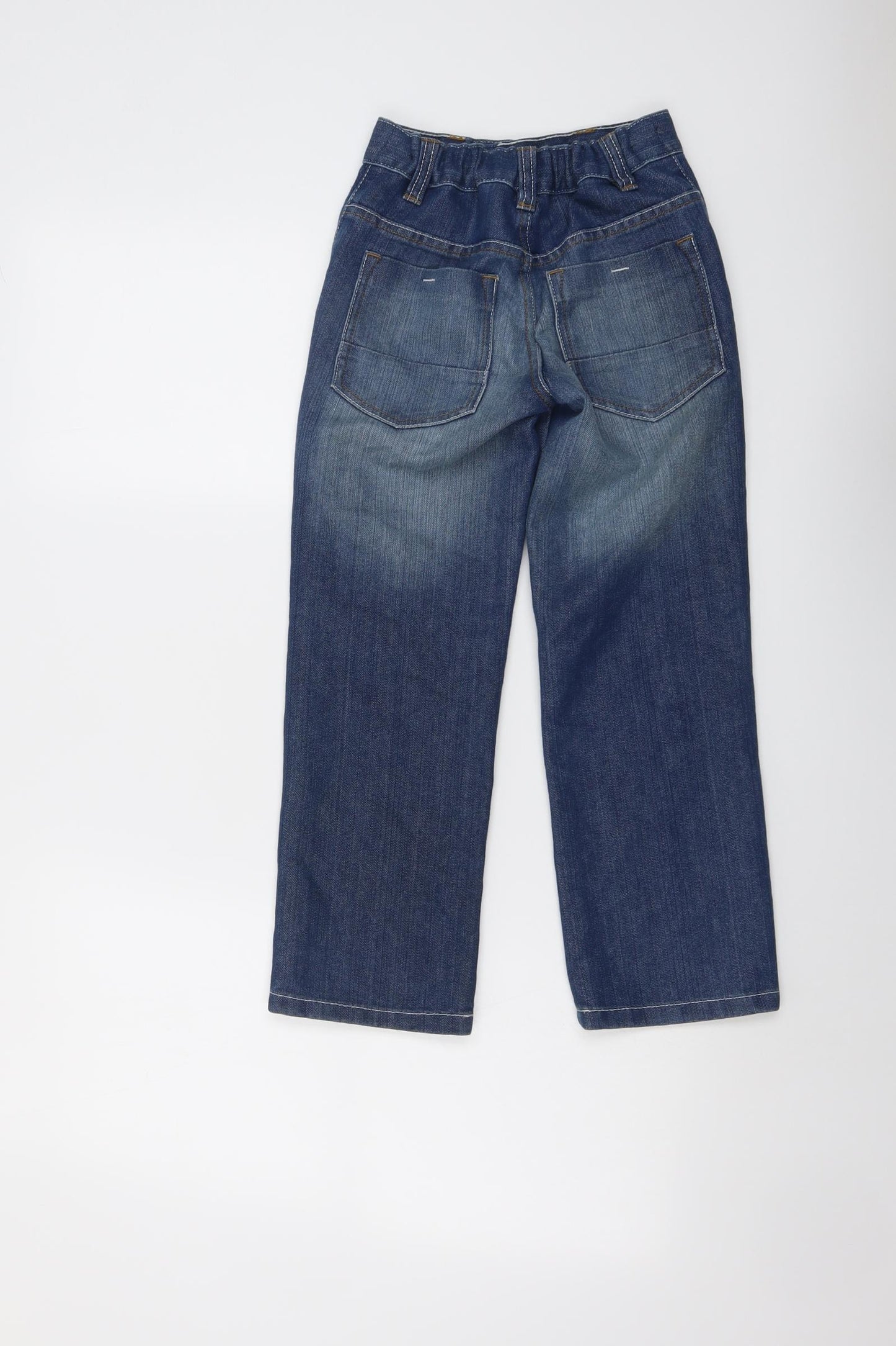 George Boys Blue Cotton Wide-Leg Jeans Size 6-7 Years Regular Button