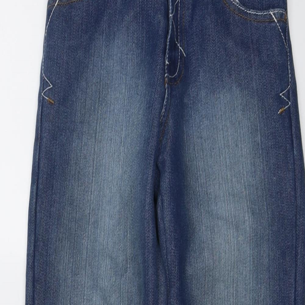 George Boys Blue Cotton Wide-Leg Jeans Size 6-7 Years Regular Button