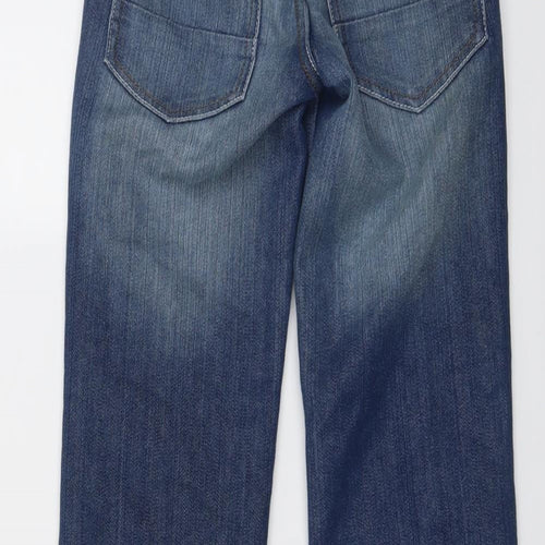 George Boys Blue Cotton Wide-Leg Jeans Size 6-7 Years Regular Button