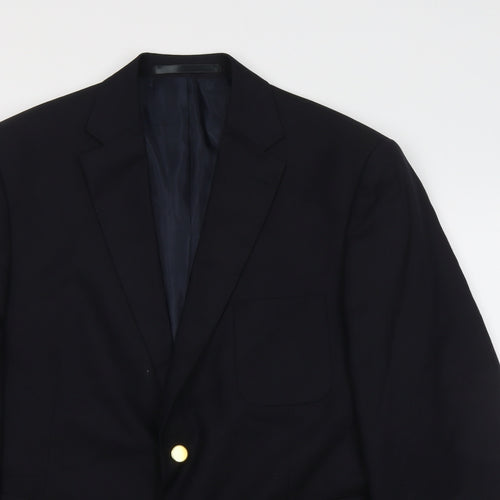Marks and Spencer Mens Black Polyester Jacket Blazer Size 42 Regular