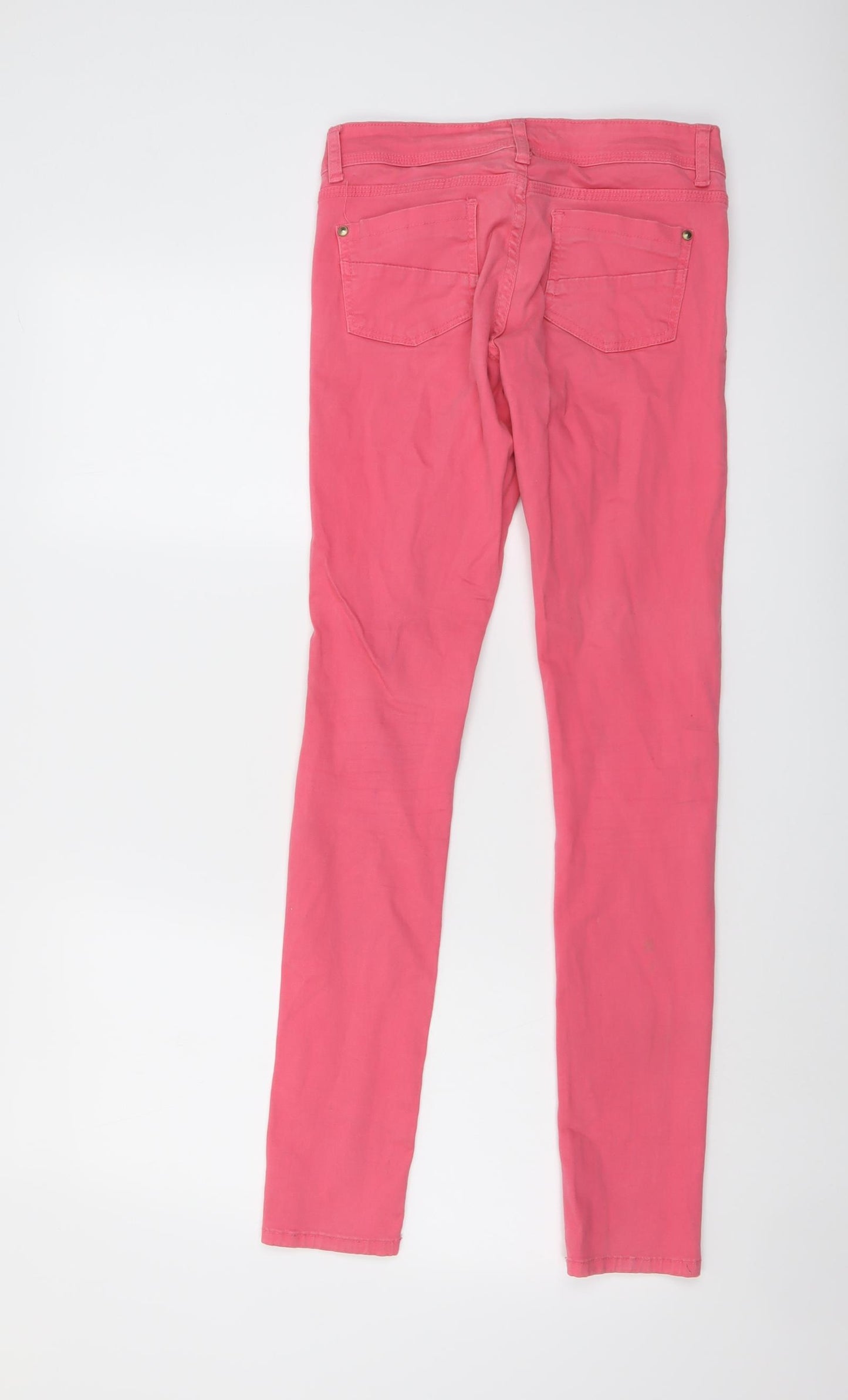 Denim & Co. Womens Pink Cotton Skinny Jeans Size 8 L30 in Regular Button
