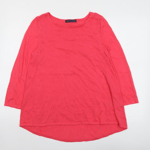 Marks and Spencer Womens Pink Round Neck Viscose Pullover Jumper Size 14