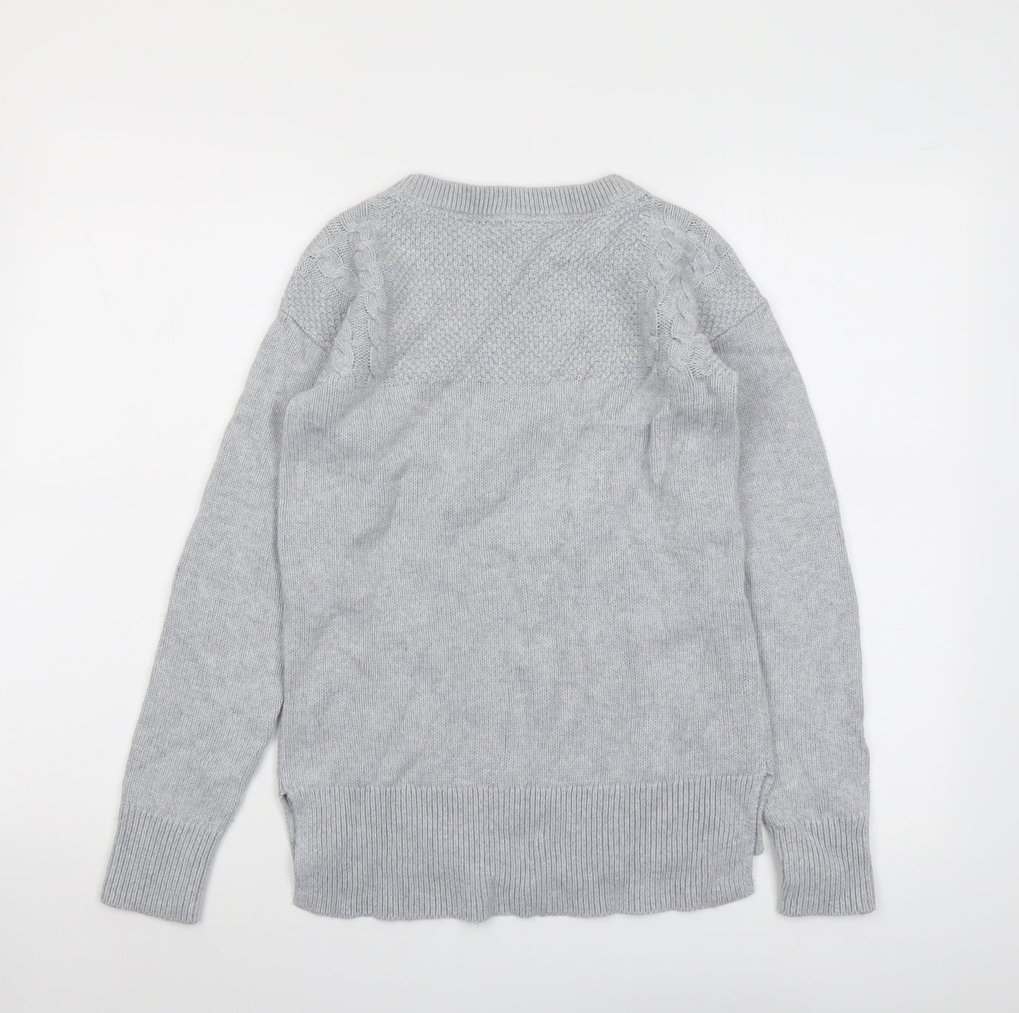 Crew Clothing Womens Grey Round Neck Cotton Pullover Jumper Size 6