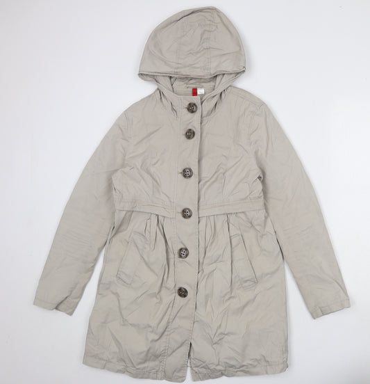 Divided by H&M Womens Beige Rain Coat Coat Size 14 Button
