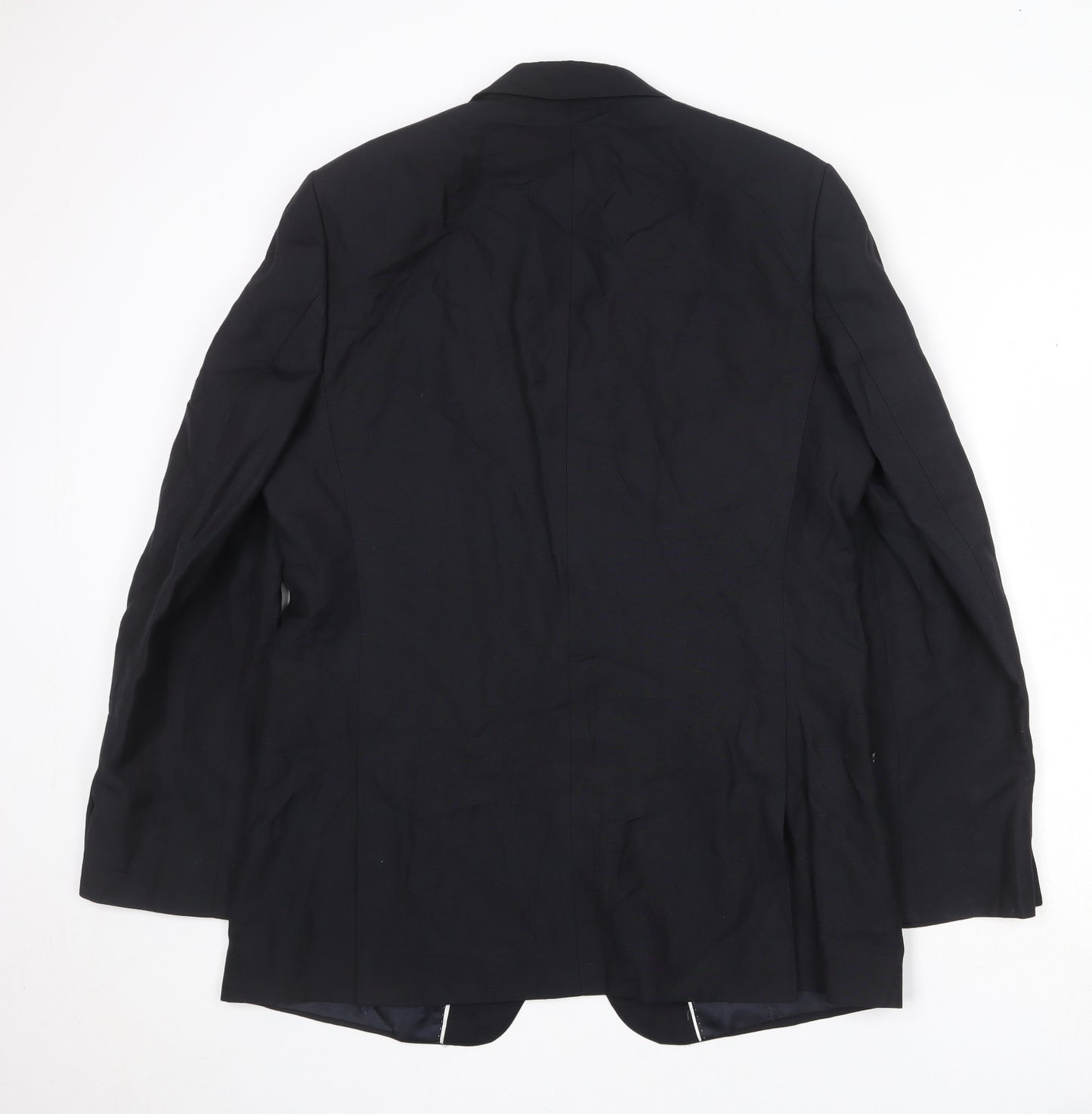 Jaeger Mens Black Silk Jacket Suit Jacket Size 44 Regular