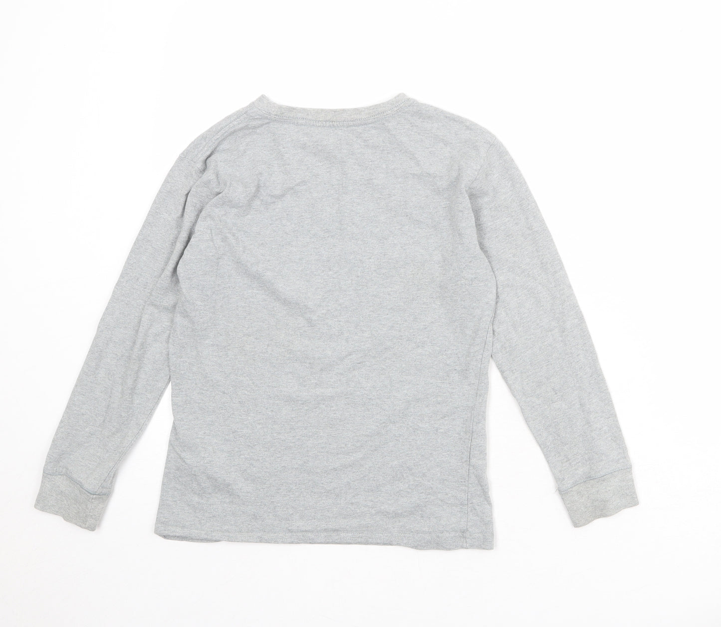 Gap Boys Grey 100% Cotton Basic T-Shirt Size 8-9 Years Round Neck Pullover