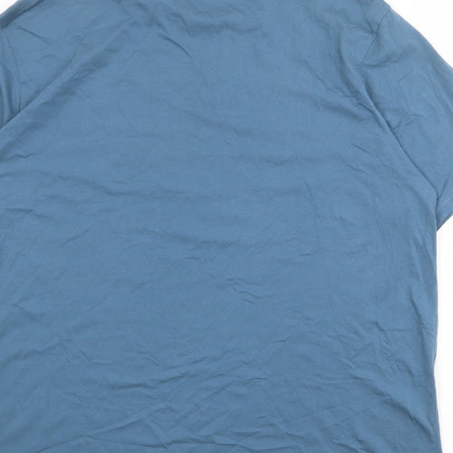 Santa Monica Mens Blue Cotton T-Shirt Size 2XL Round Neck