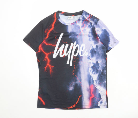 Hype Boys Multicoloured Polyester Basic T-Shirt Size 12 Years Round Neck Pullover - Lightning Bolt