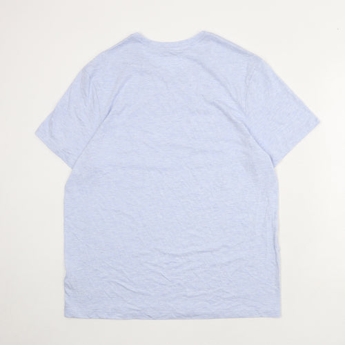 Autograph Mens Blue Cotton T-Shirt Size XL Round Neck