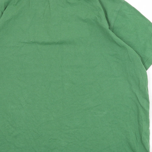 Cotton Traders Mens Green 100% Cotton Polo Size XL Collared Button