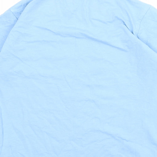 PRETTYLITTLETHING Womens Blue Cotton Basic T-Shirt Size 10 Round Neck - Good Days