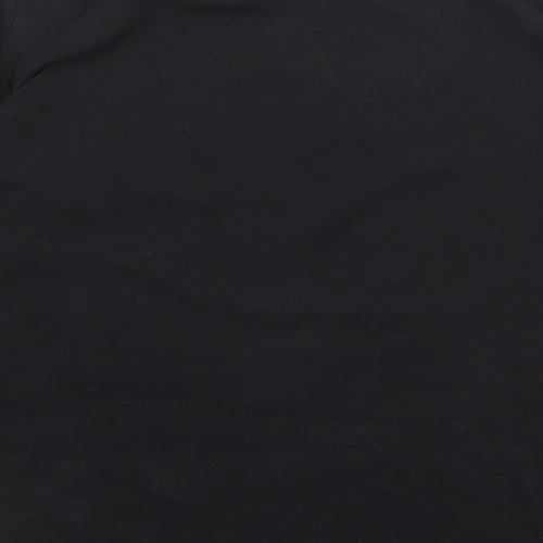 LTS Womens Black Polyester Basic T-Shirt Size M Round Neck