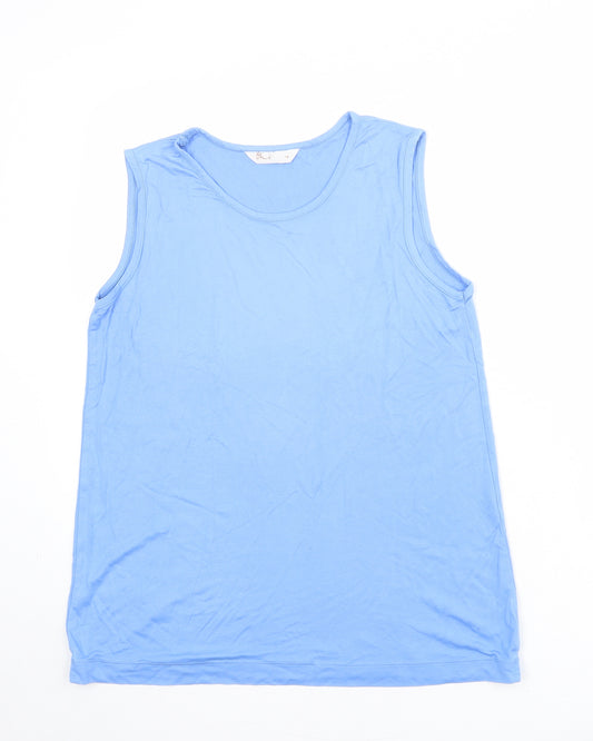 BHS Womens Blue Polyester Basic Tank Size 14 Round Neck