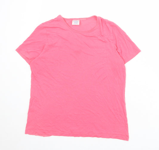 Lands' End Womens Pink 100% Cotton Basic T-Shirt Size 6 Round Neck - Size 6-8