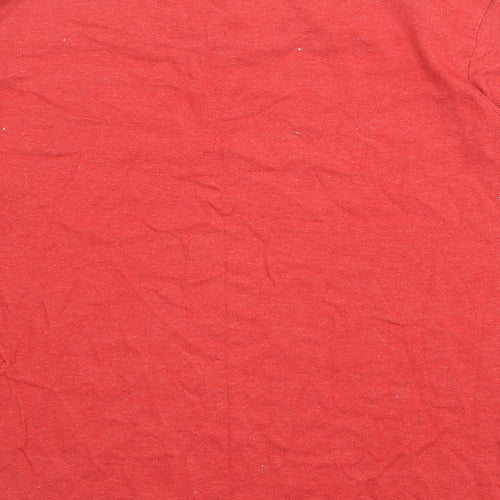 Weird Fish Boys Red Cotton Basic T-Shirt Size 13 Years Round Neck Pullover
