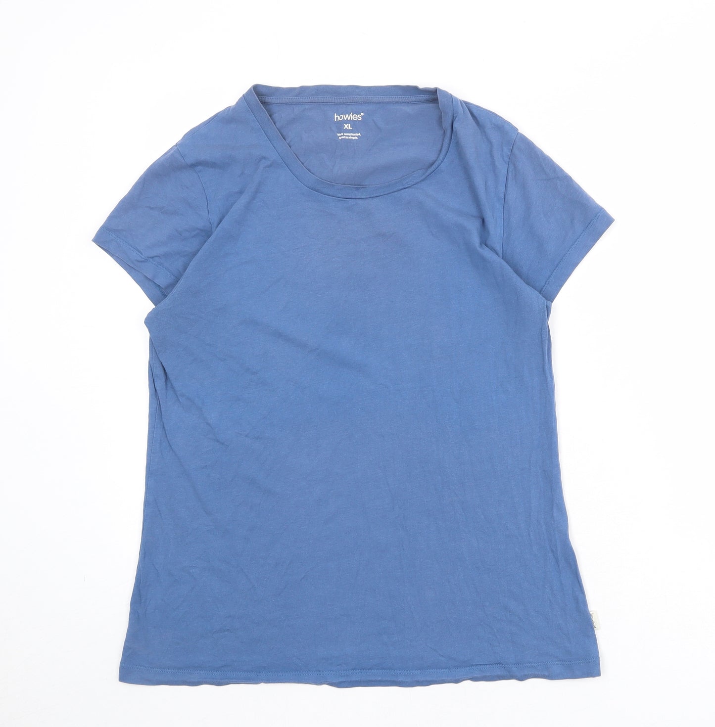 Howies Womens Blue Polyester Basic T-Shirt Size XL Round Neck