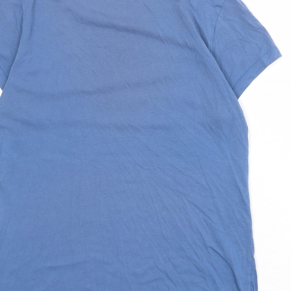 Howies Womens Blue Polyester Basic T-Shirt Size XL Round Neck