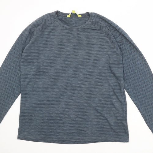 Mountain Warehouse Womens Grey Striped Lyocell Basic T-Shirt Size 16 Round Neck