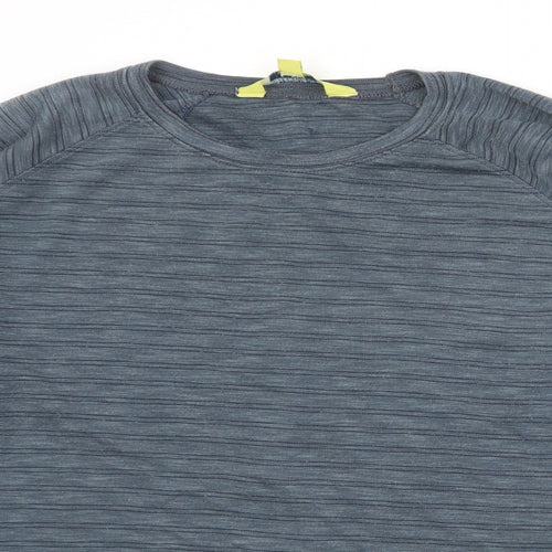 Mountain Warehouse Womens Grey Striped Lyocell Basic T-Shirt Size 16 Round Neck
