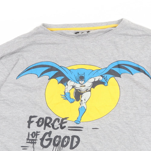 Batman Mens Grey Cotton T-Shirt Size L Round Neck - Force of Good