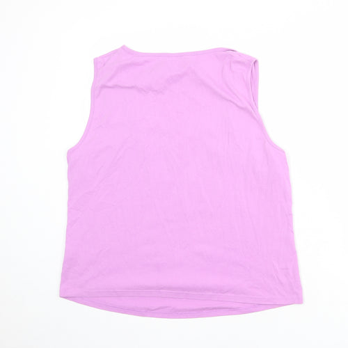 BHS Womens Purple 100% Cotton Basic Tank Size 22 Square Neck
