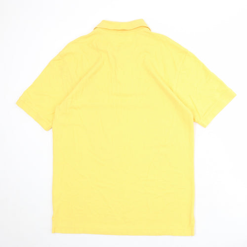 St Michael Mens Yellow 100% Cotton Polo Size S Collared Button