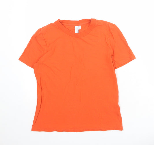 & Other Stories Womens Orange 100% Cotton Basic T-Shirt Size 12 Round Neck