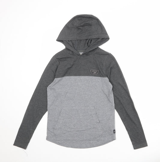 VANS Womens Grey Colourblock Cotton Pullover Hoodie Size S Pullover