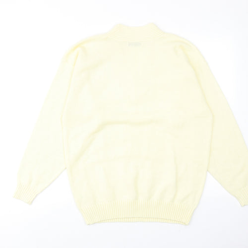 Richards Womens Yellow V-Neck Acrylic Pullover Jumper Size S