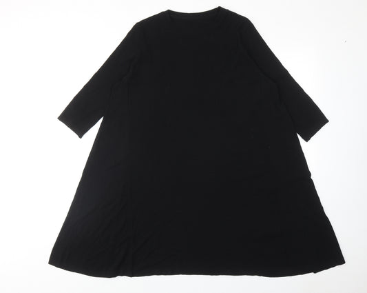 Topshop Womens Black Acrylic A-Line Size 10 Round Neck Pullover