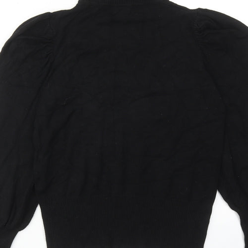 River Island Womens Black High Neck Viscose Pullover Jumper Size 8