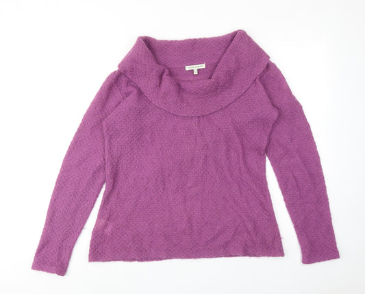 Laura Ashley Womens Purple Roll Neck Acrylic Pullover Jumper Size 18