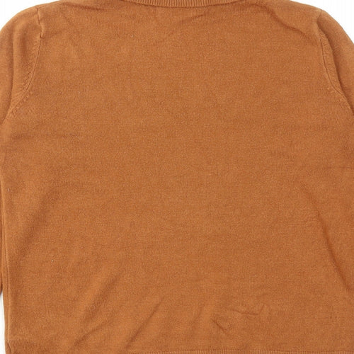 Marks and Spencer Womens Brown Roll Neck Acrylic Pullover Jumper Size 10