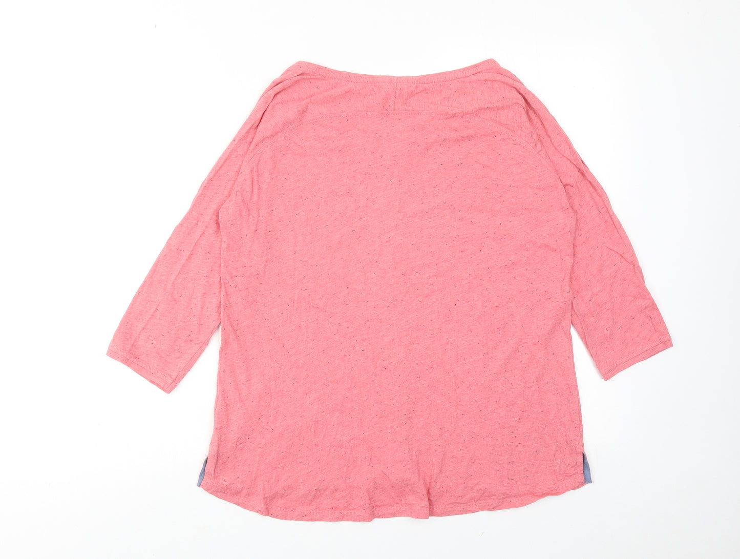 White Stuff Womens Pink Cotton Basic T-Shirt Size 14 Boat Neck