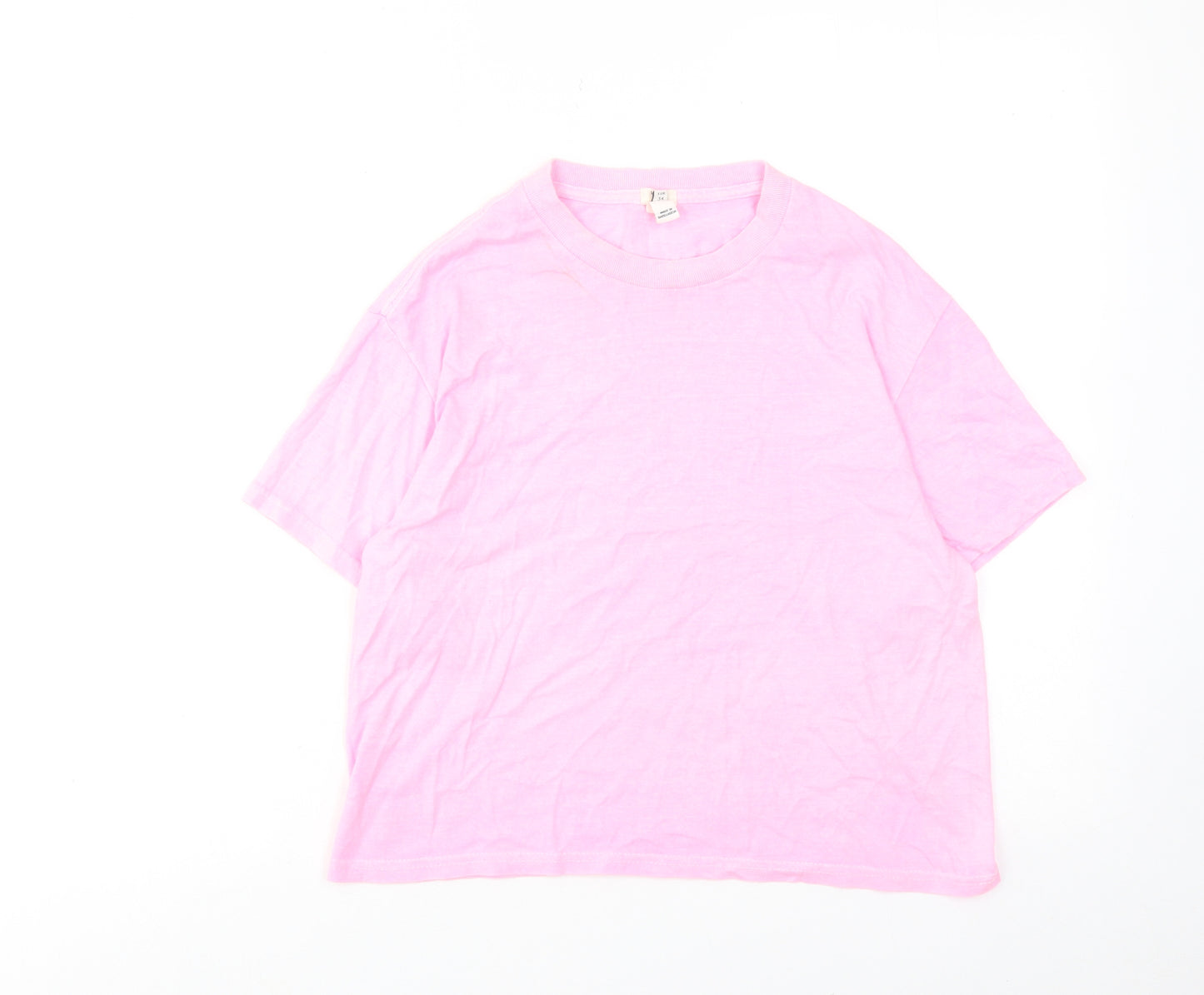River Island Womens Pink Cotton Basic T-Shirt Size 8 Round Neck