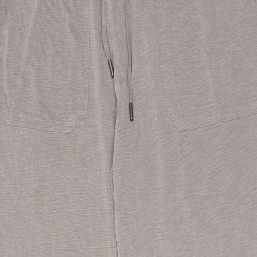 Marks and Spencer Womens Grey Modal Jogger Trousers Size 14 Regular Drawstring